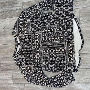 5/$25 H&M Geometric Snowflake Quilted High Low Sweater S